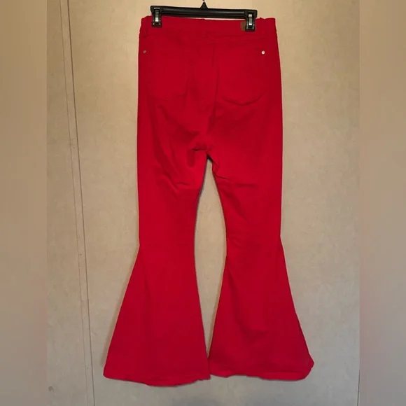 Judy Blue Cherry Red Flare Jeans - Picture 2 of 3
